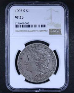 1903-S ���[�K�� �V���o�[ �_���[ - $1 NGC VF35 - �I���W�i�� �T�[�t�F�X!