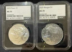 2025�N �����K���E�A���h�E�s�[�X �V���o�[�_���[�Z�b�g NGC MS70 �u���b�N���x�� (11055)