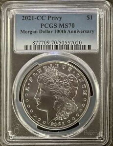 2021 $1 CC �v���C�x�[�g ���[�K�� �V���o�[ �h�� PCGS MS70 �N���V�b�N �u���[ ���x�� 100 ���N�L�O�B