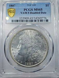 1887�N�����K����݁ATOP 100 PCGS MS65 VAM 5 �_�u���f�[�g �g�D���[�r���[