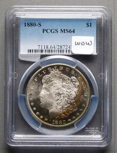 1880-S �␻�����K���h�� - PCGS MS64 - ���邢�ƃI�����W�̐F��
