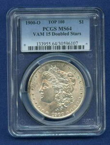 1900-O ���[�K�� �V���o�[ �_���[ PCGS TOP 100 MS 64 VAM 15 �_�u�� �X�^�[�A���Ɋ󏭁B