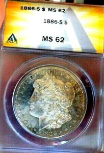 ���[�K�� �V���o�[�h�� 1886 S ANACS MS 62++++++ �������p�X�e�����C���{�[�Z�~PL