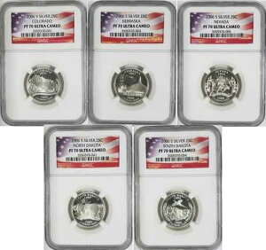 2006-S �V���o�[ 25�Z���g NGC �v���[�t PF70 �E���g���J���I �t���b�O ~ 5���Z�b�g #1