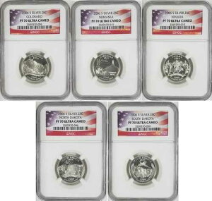 2006-S �V���o�[ 25�Z���g NGC �v���[�t PF70 �E���g���J���I �t���b�O ~ 5���Z�b�g #3