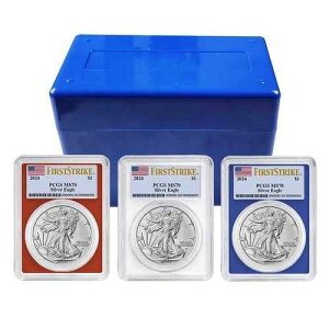 2024�N 1�h�� �A�����J�� �V���o�[ �C�[�O�� 3���Z�b�g PCGS MS70 FS �����x�� �� �� ��