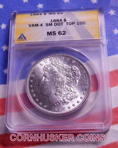 1884�N ���[�K���E�_���[ VAM-4 �X���[���E�h�b�g ANACS MS 62 �g�b�v100�` �u���X�g�z���C�g �W�F��