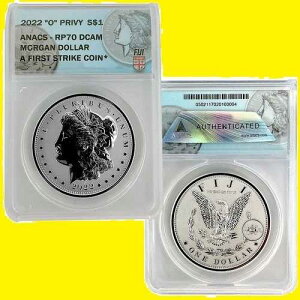 2022 Morgan O �V���o�[�h�� Anacs RV PF 70 �t�@�[�X�g�X�g���C�N 2022 �������x��������������-