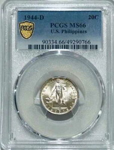 1944�N D �č��t�B���s����� 20�Z���^�{ PCGS MS66 �g�[�� PCGS Pop 65