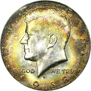 1968-D 50C PCGS MS65 40% �V���o�[ �P�l�f�B ~ ���C���{�[�W�F�� & DDO! (���x���Ȃ�)