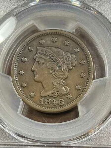 PCGS XF40 1846�N �҂ݍ��݃w�A ���[�W�Z���g �X���[���f�C�g �������O��
