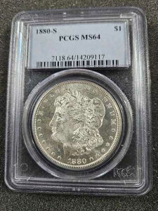 ?? 1880-S ���[�K�� �V���o�[ �_���[ PCGS MS64 �v���[�t���C�N�\�� 1 �h���R�C��