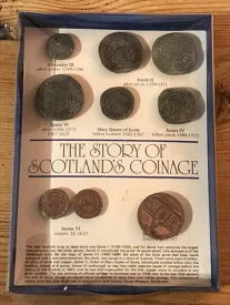 スコットランドの貨幣セットの物語 初期ミル加工された収集用コインボックス入り
