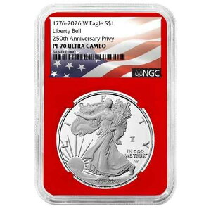 �v���Z�[�� - 2026-W $1 1�I���X �v���[�t �A�����J�� �V���o�[ �C�[�O�� NGC PF70UC �t���b�O���x�� ���b�h