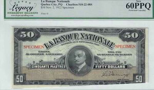 1922�N La Banque National $50 Legacy *60-PPQ* CH 510-22-08S ������ / ����