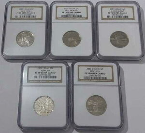 2001 S NGC PF70 �E���g���J���I�N���b�h�v���[�t 5���Z�b�g �X�e�[�g�t�b�h�N�H�[�^�[�R�C�� 25�Z���g