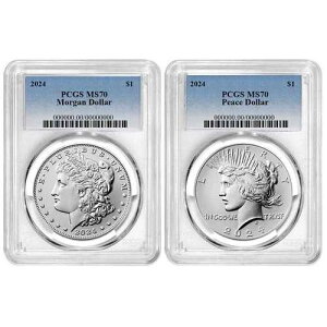 2024�N 1�h�� �����K�����s�[�X��� 2���Z�b�g PCGS MS70 �u���[���x��