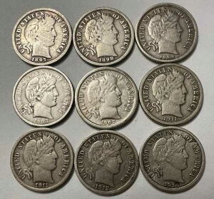 1897-1914 Barber Dime�A�t�B���f���t�B�A/�f���o�[�~���g�A9�R�C���Z�b�g �ʐ^���Q�� #1-