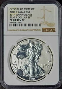 2006-P �A�����J�� �V���o�[ �C�[�O�� NGC REV PF70 �č������� �h�� �Z�b�g 20 ���N ?COINGIANTS?
