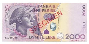 �A���o�j�A 2000 Leke 2007 Gentius�W�{ P. 74 - 74as Unc Note