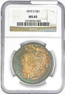 1879-S ���[�K���V���o�[ $ / NGC MS65 / �����X�^�[�S�[���h���R�o���g�u���[�g�[�j���O