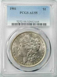 1901�N ���[�K�� �V���o�[�h�� 1�h�� PCGS�F�� AU 55 ���x ������ (105)