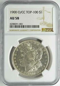 1900-O/CC TOP-100 ���[�K���V���o�[ $1 NGC AU 58