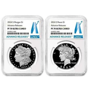 2024-S 1�h�� �v���[�t �����K�����s�[�X �V���o�[�h�� 2���Z�b�g NGC PF70UC AR �A�h�o���X