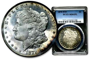 1878�N $1 8TF �����K����� 8���H�� �v���[�t PCGS MS62PL CC918����