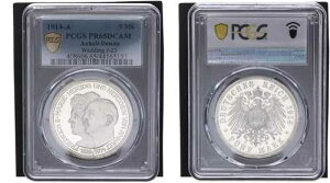 �A���n���g���f�b�T�E 5�}���N 1914�N-A ���� �t���[�h���q2���ƃ}���[ PCGS PR65DCAM 113104-