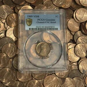 PCGS 1909 1C VDB �����J�[�� �E�B�[�g �y�j�[�i�����N���[�j���O�ς݁A�����ʃf�B�e�[���j