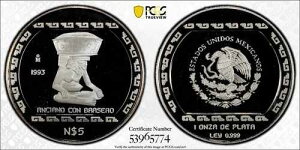 1993 5 �y�\ �A���V�A�m�� �R�� �u���Z�� �^�C�v 2 PCGS PR69DCAM �g�b�v �|�b�v Km-548