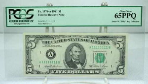 1976�N-A �{�X�g�� 5�h���A�M������s�� ?�\���b�h 11111111 �ԍ�? PCGS 65 PPQ #1111