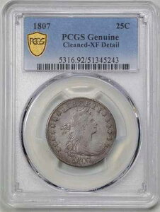 1807�N 25�Z���g �h���[�v�o�X�g �N�H�[�^�[�h�� XF �ڍ� PCGS 51345243 �N���[�j���O�ς�
