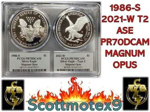 1986-S & 2021-W T2 ASE 2 �R�C�� �}���`�z���_�[ MAGNUM OPUS PCGS PR70 Mercanti Damstra