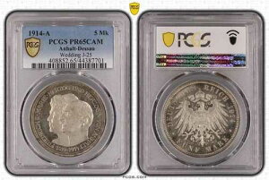 5�}�[�N 1914�N �t���f���b�N2���ƃ}���[�̌����� �v���[�t PCGS PR65CAM 80860-