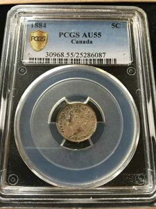 1884�N Far, Blunt 4 PCGS�O���[�h �J�i�_���X���[���V���o�[5�Z���g�A**AU-55**