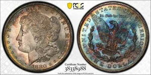 1880-S PCGS MS62 �����K����� �N�₩�ȃ����X�^�[�g�[�j���O ����