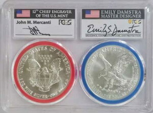 1986&2021 ASE PCGSMS70 MERCANTI/DAMSTRA �A�C Engrv/Designer �V���[�Y 1 of50 FS