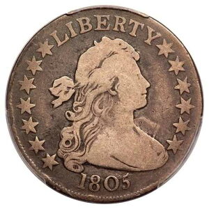 1805 O-113A R7 T-1 CUD 50C �h���[�v�o�X�g �n�[�t�_���[ PCGS VG8 (CAC)