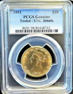 1881�N�č��S�[���h���o�e�B�C�[�O��$10 PCGS UNC�ڍ�*��������Priority Mail����*