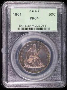 1861�N P �n�[�t�h�� ���R�̏��_�� PCGS PR-64 �v���[�t OGH