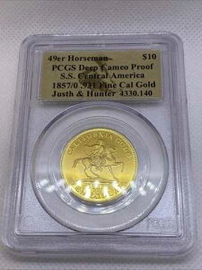 1857/0 ���� $10 49er Horseman / S.S. Central America�A���̑D�A1/2�I���X�ȏ� PCGS