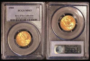 1900�N $5 PCGS MS63 -�� �����E�h�[���E�R���N�V���� PQ ���o�e�B�E�w�b�h �n�[�t�C�[�O��
