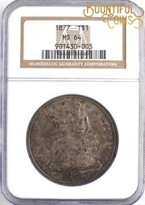 1877 NGC MS 64 �g���[�h 1�h�� T$1 �~���g�X�e�[�g ���Ȃ�_�[�N�g�[�� �g�[�� (U94)