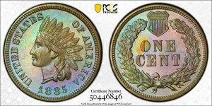 1885 1C PCGS PR67BN CAC ���C���{�[�g�[�� �C���f�B�A�� �y�j�[�Z���g 50446846