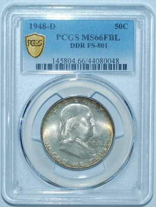 1948�N D PCGS MS66FBL FS-801 DDR �_�u���_�C ���o�[�X �t�����N���� �n�[�t�_���[