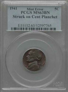 1941�N PCGS MS63 �W�F�t�@�[�\���E�j�b�P���E�I���E�Z���g ?? �^�t�E�f�C�g 5C 1C �v�����V�F�b�g�ɍ���