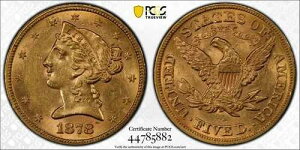 1878�N �S�[���h �n�[�t�C�[�O�� ���o�e�B�w�b�h PCGS MS-61