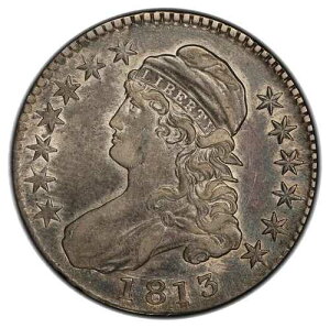 1813 O-106 50C 50C/UNI �L���b�v�h�o�X�g�n�[�t�_���[ PCGS XF40